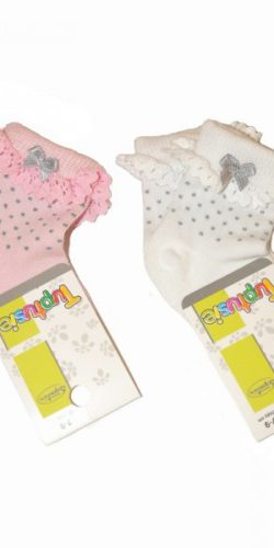 Calzini in cotone con merletto per neonata