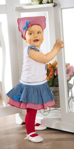 Calzamaglia in cotone leggero per neonata maglia liscia