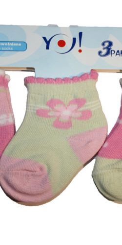 3 paia di calzini cotone neonata 3-6 mesi