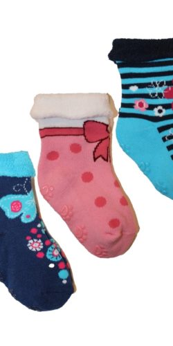 3 paia di calzini antiscivolo in caldo cotone per bambine