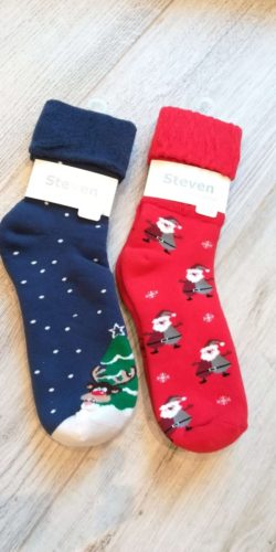 2 paia di calzini natalizi in caldo cotone taglie 35-40 assortiti