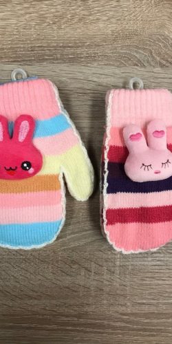Muffole colorate per bambine con coniglietto